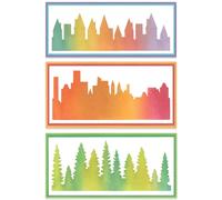 Sizzix A5 Stencil Cosmopolitan, The View #2 by Stacey Park, Multicolor, One Size