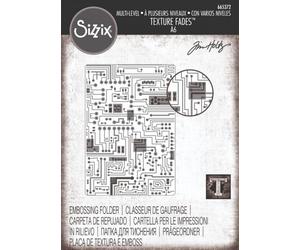 Sizzix A6 Embossing Folder Circuit Board Computer Man's Birthday Card Making