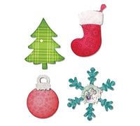 Sizzix Bigz Die A10599, Christmas Tree, Bauble, Snowflake, Stocking, Multi Colour