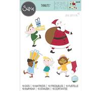 Sizzix Chapter 3 2023 Thinlits Die Set | 10 Pack Santa & Elves by Josh Griffiths | Create Projects with Santa & His 4 Elves | Christmas Cardmaking & Papercrafting