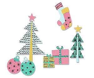 Sizzix Christmas Framelits Die Set & Stamps Groovy Christmas