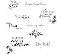 Sizzix Clear Stamps 10PK Spring Bloom Sentiments by Jess Slack | 666145 | Rubber Stamp Set for Cardmaking, Scrapbooking & Papercraft