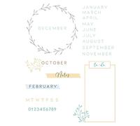 Sizzix Clear 35PK Journal Stamps by Lisa Jones, 665498, Multicolour, One Size
