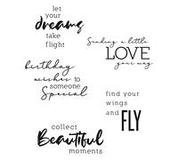 Sizzix Clear Stamps 5PK Sunnyside Sentiments #3 by Pete Hughes – Multicolor, One Size