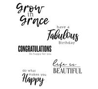 Sizzix Clear Stamps 5PK Sunnyside Sentiments #4 by Pete Hughes | 665406 | Chapter 3 2022, Multicolor, One Size