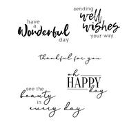 Sizzix Clear Stamps 5PK Sunnyside Sentiments #5 by Pete Hughes | 665407 | Chapter 3 2022, Multicolor, One Size