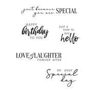 Sizzix Clear Stamps 5PK Sunnyside Sentiments #6 by Pete Hughes | 665408 | Chapter 3 2022, Multicolor, One Size