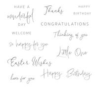 Sizzix Clear Stamps-Daily Sentiments, One Size