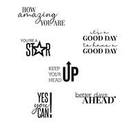 Sizzix Clear Stamps Set 6PK Positive Signs by Olivia Rose, 665832, Multicolor, One Size