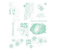 Sizzix Clear Stamps Set, Holiday Textures by 49 and Market, 11 Rubber Stamps