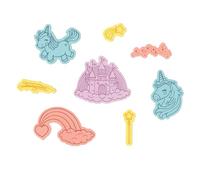 Sizzix Clear Stamps Set with Framelits Dies, Unicorns & Rainbows, 8 Rubber Stamps & 8 Cutting Dies