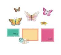 Sizzix Clear Stamps Set with Framelits, Postage Wings by 49 and Market, 11 Rubber Stamps & 10 Cutting Dies