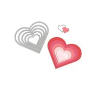 Sizzix Framelits Nested Hearts 6 Pc Die Set Love Wedding Valentine Card Making
