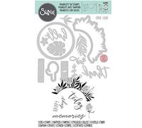 Sizzix Framelits Die Set 13 Pack w/Stamps 663861, Detailed Tropics by Sophie Guilar, Multicolour, One Size