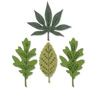 Sizzix Framelits Die Set 3PK w/4PK Stamps Decorative Leaves by Olivia Rose, One Size
