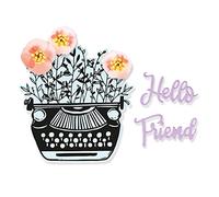 Sizzix Framelits Die Set 5PK w/Stamps Hello Typewriter by Jen Long | 665321 |Chapter 2 2022