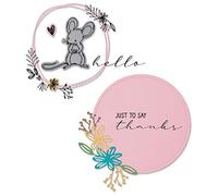 Sizzix Framelits Die Set 8PK w/Stamps Hello Mouse by Lisa Jones, 665175, Multicolor, One Size