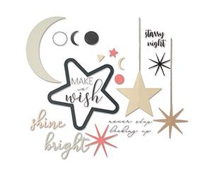 Sizzix Framelits Die Set 9PK w/Stamps 664480 Make a Wish by Sophie Guilar, One Size