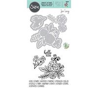 Sizzix Framelits Die w/Stamps 665064 Floral Bunch by Jen Long, 6 Pack