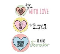 Sizzix Framelits Die w/Stamps 665066 Love Hearts by Olivia Rose 8 Pack