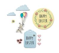 Sizzix Framelits Diew/Stamps 665065 Easter Fun by Lisa Jones, 9 Pack, Multicolour, One Size
