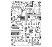 Sizzix A6 Embossing Folder Circuit Board Computer Man's Birthday Card Making