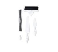 Sizzix Palette Knife & Brayer Roller Craft Tool Set | Painting Set for Pastes, Paints, Oil Acrylics & More, White/Grey