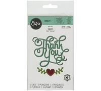 Sizzix Phrase Thank You with Hearts Thinlits Die Set by Jen Long, Pack of 3