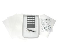Sizzix Stencil & Stamp Tool Starter Kit Including Stencil & Stamp Tool, Clear Rubber Stamps, Layered Stencils, Cardstock & Blending Tool