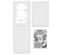 Sizzix Studio Stamps Set with Stencils, Create by Cat Kerr, 7 Rubber Stamps & 3 Stencils