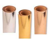 Sizzix Texture Rolls - Bundle of 3 12"x48" Rolls, Silver, Gold, Rose Gold (663804, 663803, 663805)