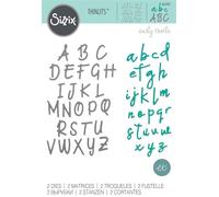 Sizzix Thinlits Die 2 Pack 663421 Alphabet Set by Emily Tootle, Paper, Christmas Door Foldalong, One Size