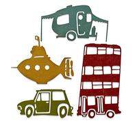 Sizzix Thinlits Die 665220 Wacky Transport #1 by Tim Holtz 4 Pack, Multicolour, One Size