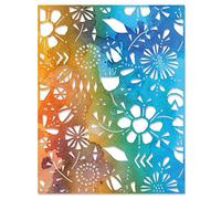 Sizzix Thinlits Die Folk Flowers by Tim Holtz, 665363, Multicolor, One Size