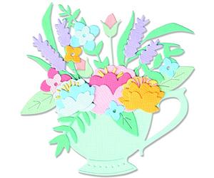 Sizzix Thinlits Die Set 10PK Tea Time by Olivia Rose, 665806, Multicolor, One Size