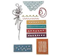 Sizzix Thinlits Die Set 11 Pack 664436, Media Marks by Tim Holtz, Multicolour, One Size