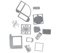 Sizzix Thinlits Die Set 12PK 664577 Box Spooky Silhouette by Georgie Evans, One Size
