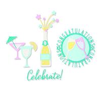 Sizzix Thinlits Die Set 12PK Bottles & Glasses by Olivia Rose, 665816, Multicolor, One Size