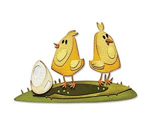 Sizzix Thinlits Die Set 12PK Papercut Chicks Colorize by Tim Holtz, 665854, Multicolor, One Size