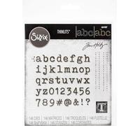Sizzix Thinlits Die Set 146 Pack 664407 Alphanumeric Tiny Type Lower by Tim Holtz, Multi-Colour, One Size