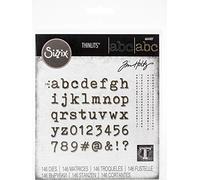 Sizzix Thinlits Die Set 146 Pack 664407 Alphanumeric Tiny Type Lower by Tim Holtz, Multi-Colour, One Size