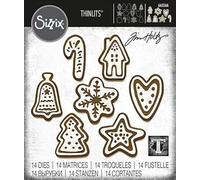 Sizzix Thinlits Die Set 14PK Christmas Cookies by Tim Holtz, 665566, Multicolour, One Size