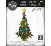 Sizzix Thinlits Die Set 14PK Trim a Tree Colorize by Tim Holtz | 666332 | Metal, Wafer-Thin Cutting Dies for Scrapbooking, Embossing, Journalling, One Size