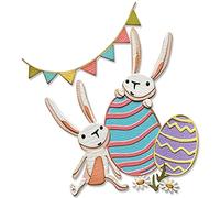 Sizzix Thinlits Die Set 15PK Bunny Games by Tim Holtz, 665850, Multicolor, One Size