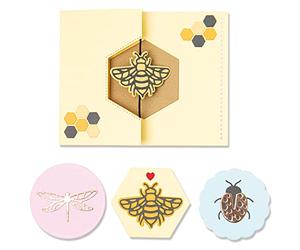 Sizzix Thinlits Die Set 16PK Summer Spinner Card by Lisa Jones | 665886 |Chapter 2 2022, Multicolor, One Size