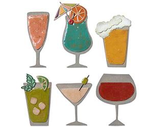 Sizzix Thinlits Die Set 24 Pack664435, Happy Hour by Tim Holtz, Paper, Multicolour, One Size