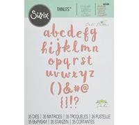 Sizzix Thinlits Die Set 661686, Alphabet, 38 Pack, Multi Colour, One Size, Metal, Brush Lowercase Alpha by Debi Potter