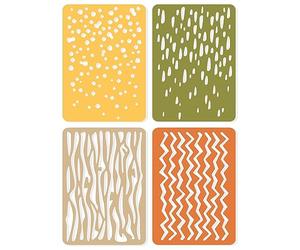 Sizzix Thinlits Die Set 4PK Infinite Doodles #2 | 666524 | Metal, Wafer-Thin Cutting Dies for Scrapbooking, Embossing, Journalling, Cardstock, Paper, foil, Vellum, Silver, One Size