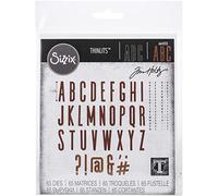 Sizzix Thinlits Die Set 65 Pack 664223 Alphanumeric Classic Upper Case by Tim Holtz, One Size