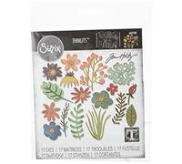 Sizzix Thinlits Die Set 662700, Funky Floral by Tim Holtz, 17 Pack, Multi Colour, One Size